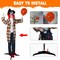 6FT Halloween Animatronics Clown Decorations, Sound Activated Standing Animated Talking Clown Holding Balloon Light Up Eyes for Indoor Outdoor Creepy Party Prop Yard Decor